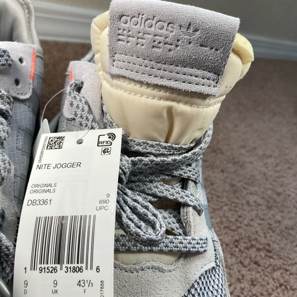 NEW Adidas Nite Jogger Silver Orange Men's Sz 9.5 - Picture 7 of 7